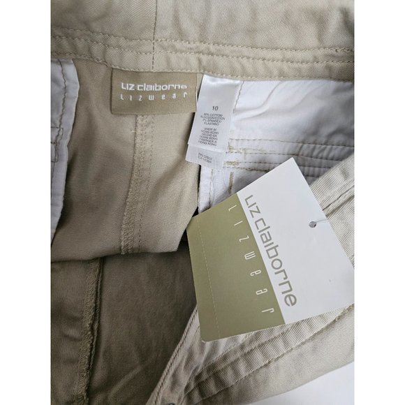 Liz Claiborne Lizwear NWT Flap Pocket Tie Waist Crop Pants Size 10 - Picture 5 of 6